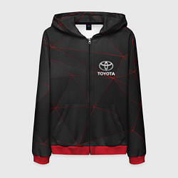 Толстовка 3D на молнии мужская TOYOTA, цвет: 3D-красный