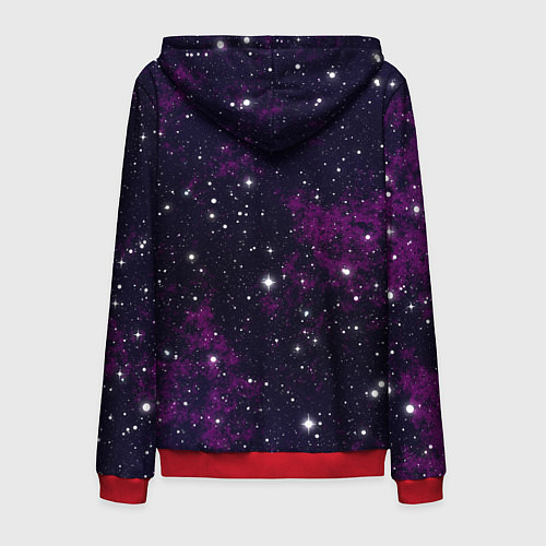 Мужская толстовка на молнии Космос / 3D-Красный – фото 2