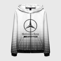 Толстовка 3D на молнии мужская Mercedes-Benz, цвет: 3D-черный