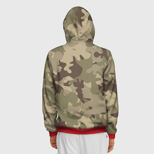 Мужская толстовка на молнии КАМУФЛЯЖ / 3D-Красный – фото 4