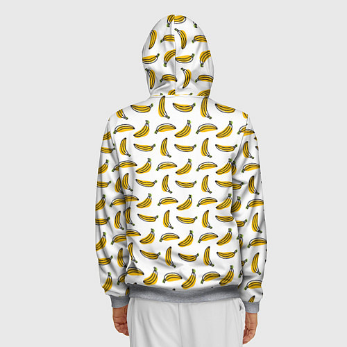 Мужская толстовка на молнии Бананы / 3D-Меланж – фото 4