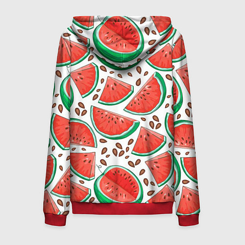 Мужская толстовка на молнии Арбуз / 3D-Красный – фото 2