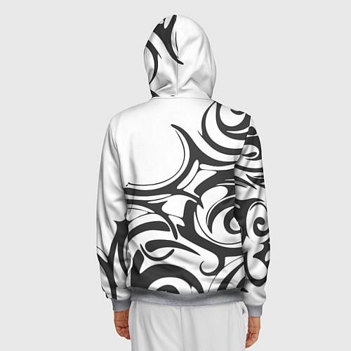 Мужская толстовка на молнии Узоры / 3D-Меланж – фото 4