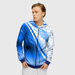 Толстовка 3D на молнии мужская ABSTRACT BLUE, цвет: 3D-синий — фото 2