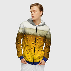 Толстовка 3D на молнии мужская ПИВО, цвет: 3D-синий — фото 2