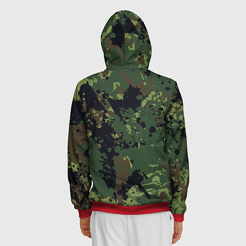 Мужская толстовка на молнии МИЛИТАРИ / 3D-Красный – фото 4