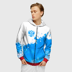 Толстовка 3D на молнии мужская Россия, цвет: 3D-красный — фото 2