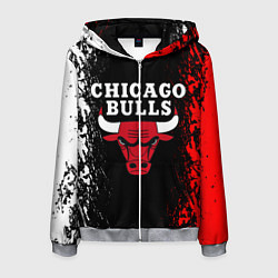 Толстовка 3D на молнии мужская CHICAGO BULLS, цвет: 3D-меланж