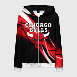 Толстовка 3D на молнии мужская CHICAGO BULLS, цвет: 3D-белый