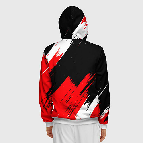 Мужская толстовка на молнии ТЕКСТУРА / 3D-Белый – фото 4