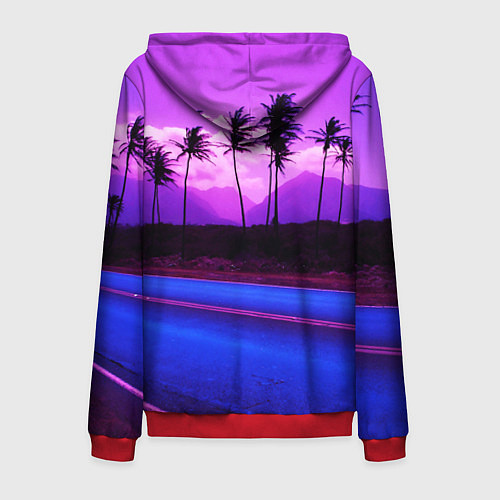 Мужская толстовка на молнии HOTLINE MIAMI / 3D-Красный – фото 2