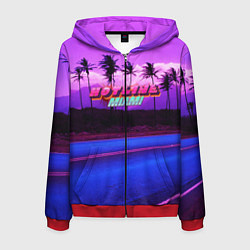 Толстовка 3D на молнии мужская HOTLINE MIAMI, цвет: 3D-красный