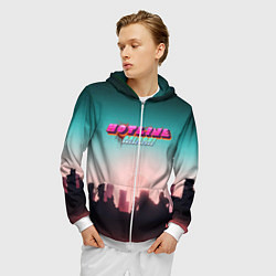 Толстовка 3D на молнии мужская HOTLINE MIAMI, цвет: 3D-белый — фото 2