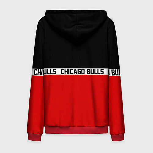 Мужская толстовка на молнии CHICAGO BULLS / 3D-Красный – фото 2