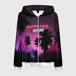 Толстовка 3D на молнии мужская HOTLINE MIAMI, цвет: 3D-белый