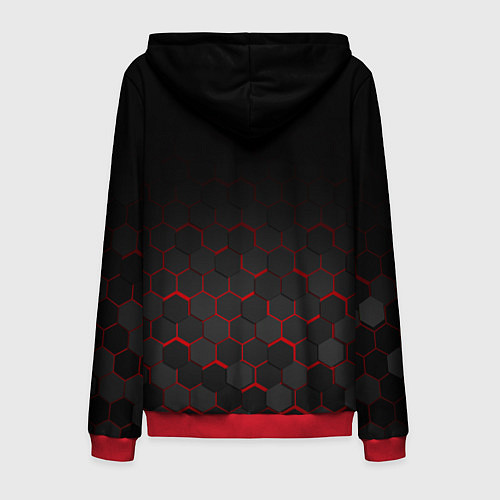 Мужская толстовка на молнии HONDA / 3D-Красный – фото 2