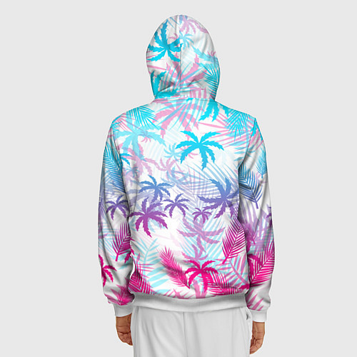 Мужская толстовка на молнии GTA VICE CITY / 3D-Белый – фото 4