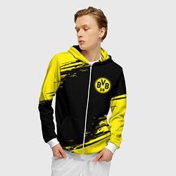 Толстовка 3D на молнии мужская BORUSSIA, цвет: 3D-белый — фото 2