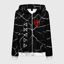 Толстовка 3D на молнии мужская The Witcher, цвет: 3D-белый