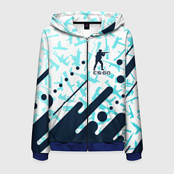 Толстовка 3D на молнии мужская CS GO КС ГО, цвет: 3D-синий
