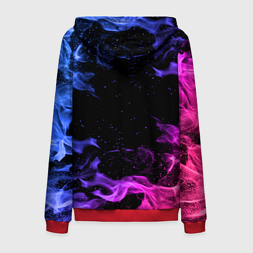 Мужская толстовка на молнии ОГОНЬ НЕОН / 3D-Красный – фото 2