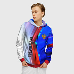 Толстовка 3D на молнии мужская RUSSIA SPORT, цвет: 3D-красный — фото 2