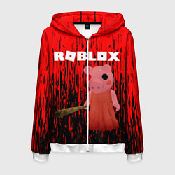 Толстовка 3D на молнии мужская Roblox Piggy, цвет: 3D-белый