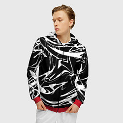 Толстовка 3D на молнии мужская АБСТРАКЦИЯ, цвет: 3D-красный — фото 2