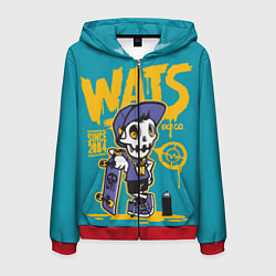 Мужская толстовка на молнии Граффити Wats череп в кепке