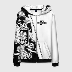 Толстовка 3D на молнии мужская Георгий, цвет: 3D-черный