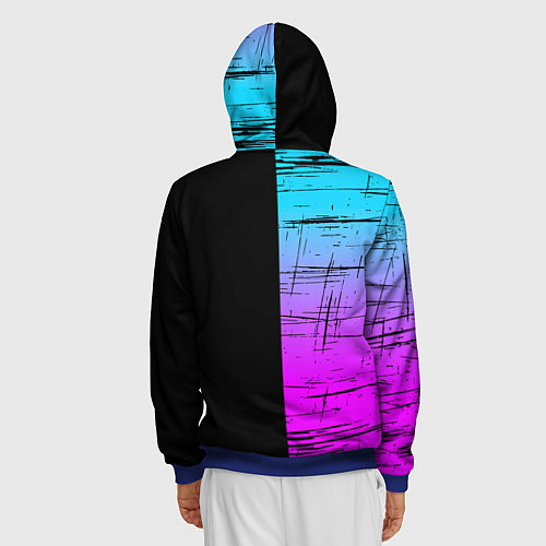 Мужская толстовка на молнии FORTNITE MARSHMELLO / 3D-Синий – фото 4