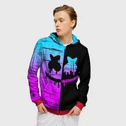 Толстовка 3D на молнии мужская FORTNITE MARSHMELLO, цвет: 3D-красный — фото 2