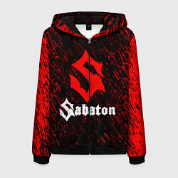 Толстовка 3D на молнии мужская Sabaton, цвет: 3D-черный