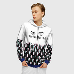 Толстовка 3D на молнии мужская BILLIE EILISH GLITCH, цвет: 3D-синий — фото 2