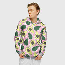 Толстовка 3D на молнии мужская Avocado, цвет: 3D-меланж — фото 2