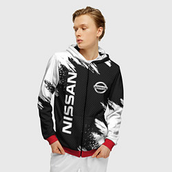 Толстовка 3D на молнии мужская NISSAN, цвет: 3D-красный — фото 2