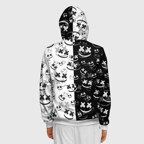 Мужская толстовка на молнии FORTNITE MARSHMELLO / 3D-Белый – фото 4