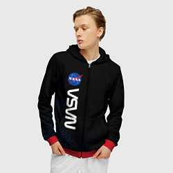 Толстовка 3D на молнии мужская NASA НАСА, цвет: 3D-красный — фото 2