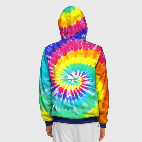 Мужская толстовка на молнии TIE-DYE СТЕНА / 3D-Синий – фото 4