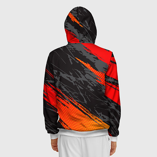 Мужская толстовка на молнии Форма для мотокросса FOX / 3D-Белый – фото 4