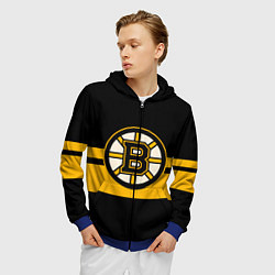 Толстовка 3D на молнии мужская BOSTON BRUINS NHL, цвет: 3D-синий — фото 2