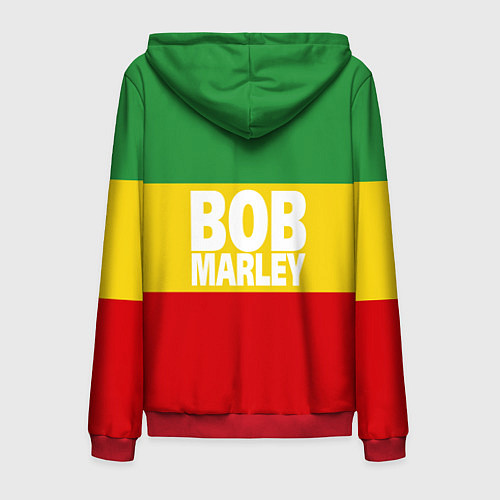 Мужская толстовка на молнии Bob Marley / 3D-Красный – фото 2