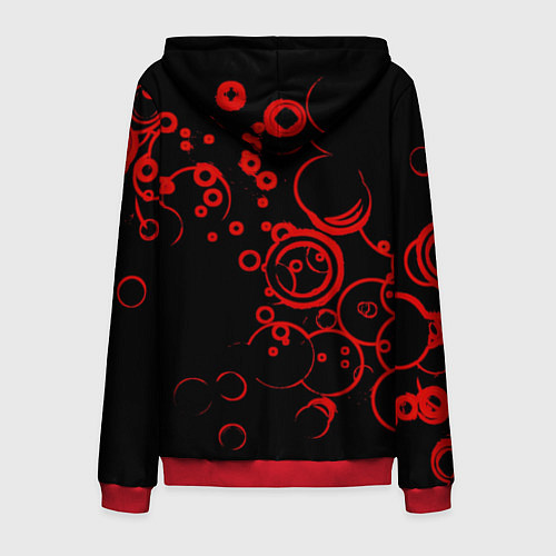 Мужская толстовка на молнии Череп и змея / 3D-Красный – фото 2