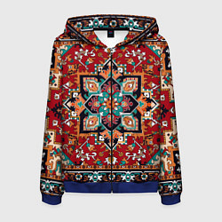 Толстовка 3D на молнии мужская Классический ковер, цвет: 3D-синий