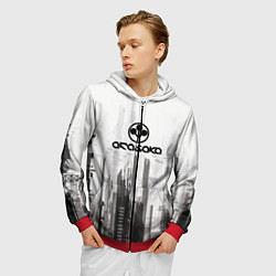 Толстовка 3D на молнии мужская Cyberpunk 2077 Arasaka, цвет: 3D-красный — фото 2