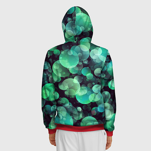 Мужская толстовка на молнии Абстракция / 3D-Красный – фото 4