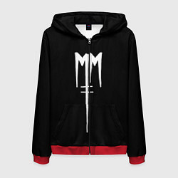 Толстовка 3D на молнии мужская Marilyn Manson, цвет: 3D-красный
