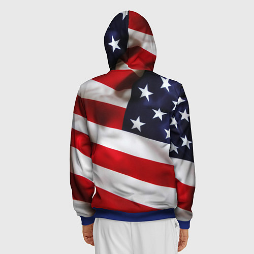 Мужская толстовка на молнии США USA / 3D-Синий – фото 4