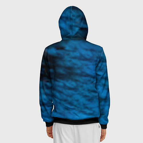 Мужская толстовка на молнии Волк на черном фоне / 3D-Черный – фото 4