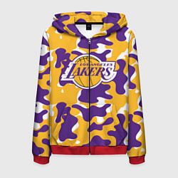Толстовка 3D на молнии мужская LA LAKERS ЛЕЙКЕРС, цвет: 3D-красный